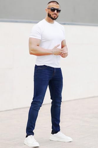 The Best Jeans for Men Over 50: Look Sharp, Feel Great in 2026 2 Heyfanee Mens Slim Fit Jeans Stretch Soft Denim Pants for Men Slim Leg Blue 33x32