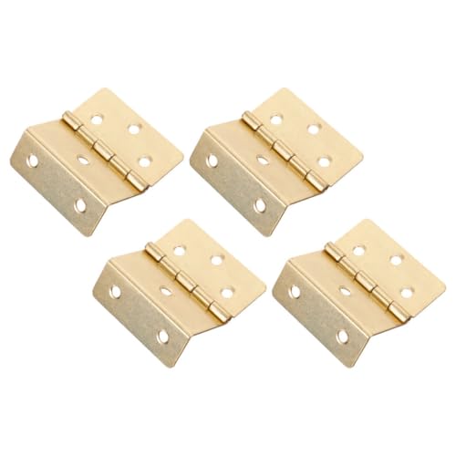 TOPPERFUN Bisagras Triples Vintage de Hierro para Armarios y Muebles Bisagras de 6 Orificios para Puertas Cajas de Joyería y Arcones de Madera Color Amarillo Pack de 4 Piezas Uso