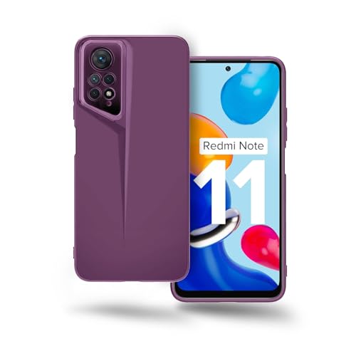 Image of Amazon Brand - Solimo Rubber Ultra-Thin Blade Runner Series Matte Finished Camera Protection Soft Back Cover for Mi Redmi Note 11 4G | Redmi Note 11S - Purple