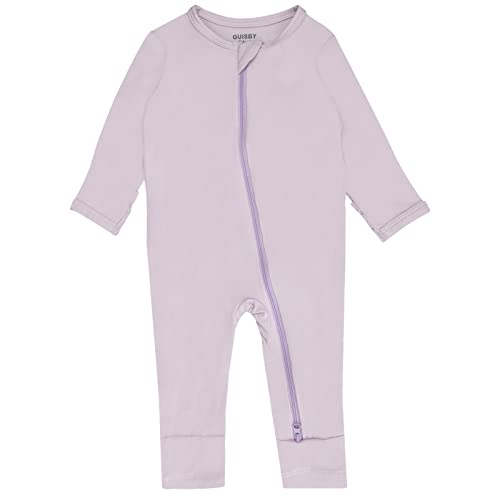 Image of GUISBY Baby Footless Rompers, Rayon Pajamas 2 Way Zipper with Long Sleeve Sleeper