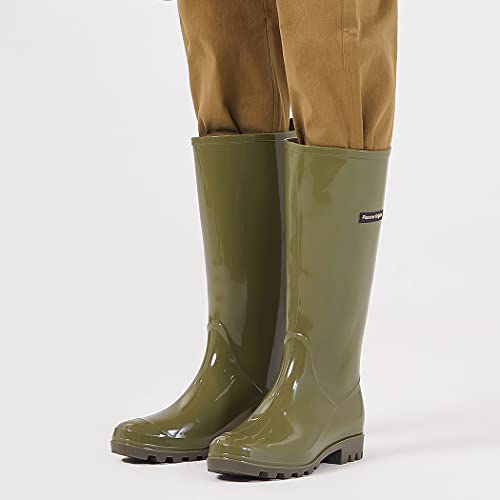 Image of planone Tall Rain Boots Women Fashion Waterproof Boots for Women Light Outdoor Garden Shoes Muck Boots for Ladies Non Slip Work Shoes Rubber Boots with Premium Comfort Insole