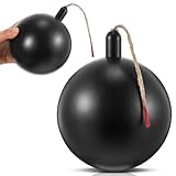 WinnerWhy 2 Pcs Fake Bomb 5 Inch Cartoon Bomb Plastic Black Fake Round Army Bomb Toy Prop Bomb Stress Toy Office Desk Decor Funny Gag Gift for Stuff Prop Gift Halloween Costume Accessory