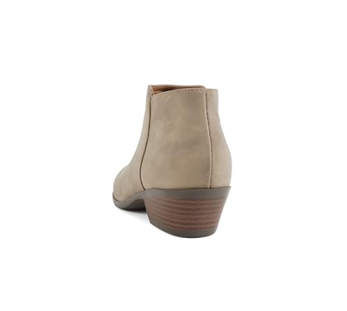 Image of Soda Women's Mug Round Toe Faux Suede Stacked Heel Western Ankle Bootie