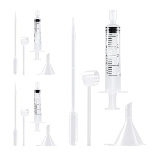 Perfume Dispenser Transfer Tool Kit, Large Bottle Dispensing Funnel and Syringe Dispenser Pump, Refillable Set for Travel Cosmetic Perfumes Transfer to Empty Small Bottles (12Pcs Transfer Tool Kit)