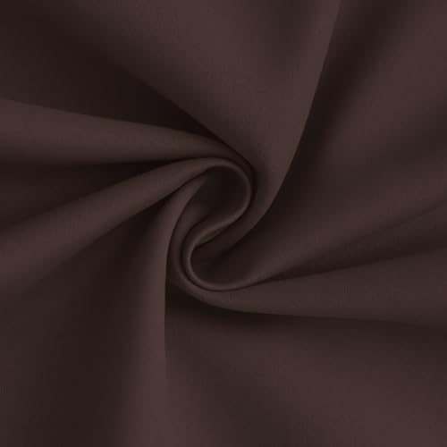 Image of Yakamok Brown 100% Blackout Curtain Panels 63 inches, 50 inch Wide, 2 Panels | Blackout Curtain Panels for Bedroom, 2 Thick Layers Grommet Top Thermal Insulated Drapes with White Back for Living Room