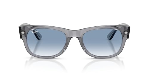 Ray-Ban (���C�o��) �T���O���X MEGA WAYFARER II ���j�Z�b�N�X �t���[��/�g�����X�y�A�����g�O���[ (TRANSAPRENT GREY) �����Y/�N���X�^���u���[�O���f�B�G���g (CLEAR GRADIENT BLUE) �����Y��