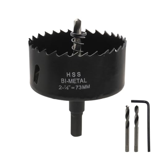 Image of 2-7 /8 Inch 73mm Hole Saw Hole Cutter with Shank Drill Bit Adapter for Drilling Hole in Thin Metal Plastic and Wood