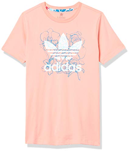 adidas Originals Girl's Long Tee Glory Pink/Multicolor Medium