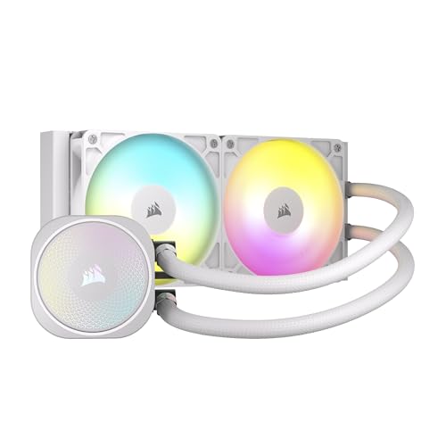 CORSAIR NAUTILUS 240 RS ARGB Raffreddatore CPU a Liquido – 240mm AIO – Connessione Diretta alla Scheda Madre – Intel LGA 1851/1700, AMD AM5/AM4 – 2x RS120 ARGB Ventilatori Inclusi – Bianco