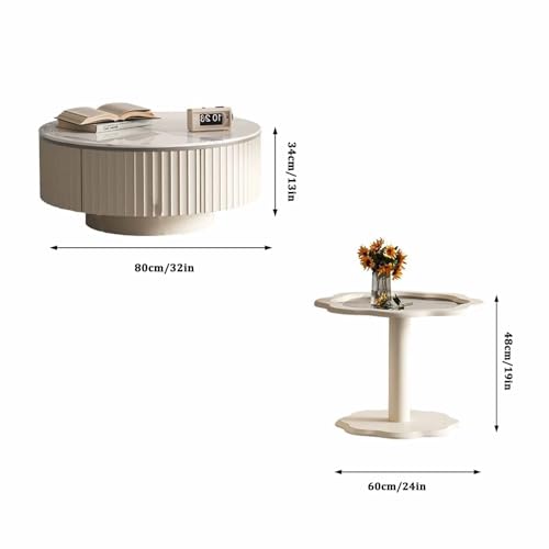 Coffee table à support à trois pieds et plateau blanc scandi - 3