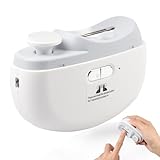 Tagliaunghie Elettrico 2 in 1 Automatico con Luce LED, Tagliaunghie e Lima Unghie Elettrica Silenziosa a 2 Velocità, Ricaricabile USB-C per Bambini, Adulti e Anziani (Bianco)