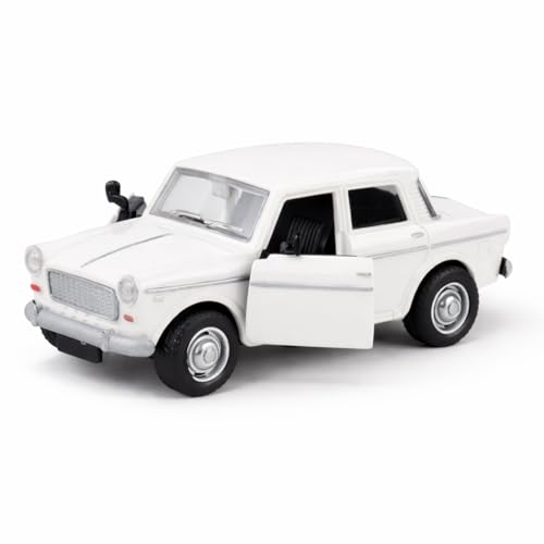 Image of Retro Sedan Toy Car with Pull-Back Action & Openable Doors| Durable ABS Plastic Classic Car Toy for Kids (3+ Years)|White