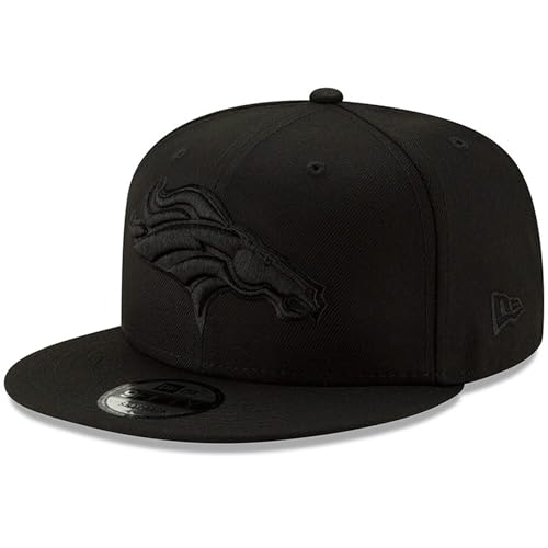 New Era NFL 9FIFTY Black On Black Adjustable Snapback Hat Cap One Size Fits All (Denver Broncos)