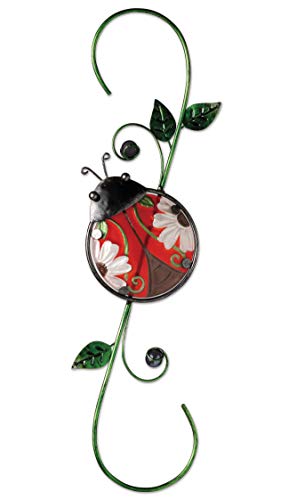 Sunset Vista Designs Metal and Glass Decorative Ladybug Hook, 18