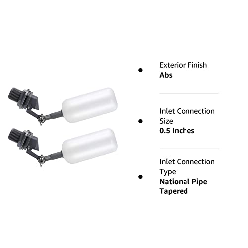 Float Ball Valve, 1/2 Inch Supply Tube Male Automatic Fill Feed Humidifier Tank Water With Adjustable Arm For Ponds, Livestock Water Trough, Aquariums, Aquaculture, Hydroponics And Reservoir (2 Pack) #TOP7