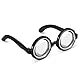 Heyumybit Nerd Brille Schwarz,Runde Brille für Erwachsene,Retro Runde Brillen,Dicke Lustige Streber Brille für Karneval,Fasching,Mottoparty,Verkleidung,Accessoire