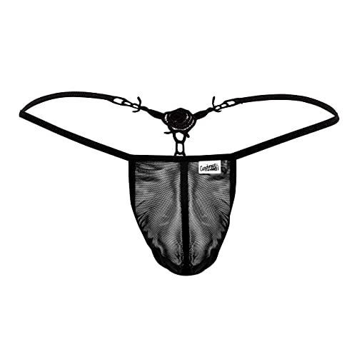 CandyMan 99555 Rose G-String, Black_style_99555, Small-Medium