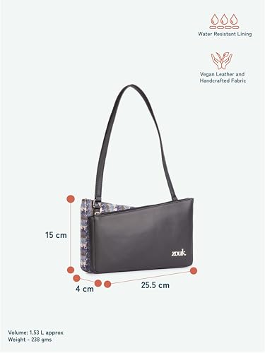 Image of ZOUK Kiya Small Shoulder Bag for Women - Dual-Sided Shoulder Bag with Criss-Cross Design| Handcrafted Purse with Dual Zipper Compartments & Water-Resistant Lining |