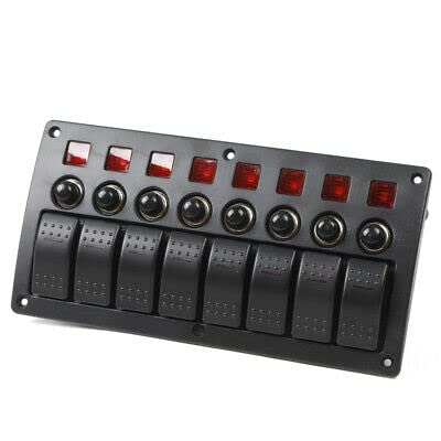 Pannello di commutazione a LED a 8 marce, 12 V/24 V, interruttore a levetta, pannello di commutazione impermeabile ON-Off