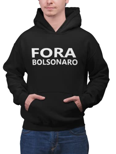Blusa Moletom Casaco Fora Bolsonaro Unissex Preto Tamanho:P