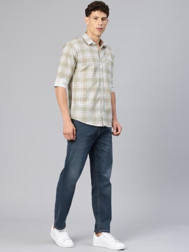 Image of Majestic Man Comfort Slim Fit Pure Cotton Checked Casual Shirt