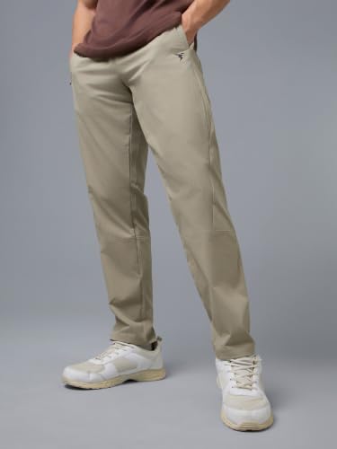 Image of TECHNOSPORT Men's Solid Slim Fit Sports Track Pants with TS LYTRA | Quick-Dry, Moisture-Wicking, UPF 50+ & Odour-Resistant Activewear for Gym, Running & Training