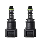 Tuxihapp 2PCS Plastic Fuel Line Quick Connector - Bundy Female 5/16' Tube to Male 3/8' Barb Fuel Hose Adapter Connector, Straight Fuel Line Connectors Quick Plugs for Most Cars (5/16' to 3/8')