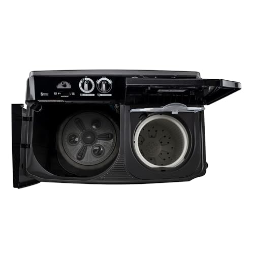 Image of LG 8.5Kg Semi Automatic Top Load Washing Machine, Roller Jet Pulsator + Soak,(P8535SLMZ, Full Black)