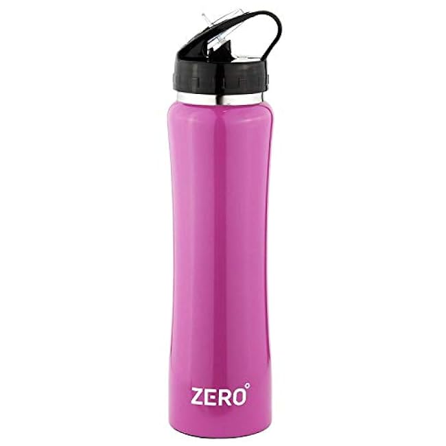 Zero Degree 18 OZ PURPLE Stainless Steel Water Bottle w/Straw and Leak Proof Lid, Vacuum Insulated Double Wall Sport Bottle Keeps Drinks Cold for 12 Hours - 18oz (PURPLE)