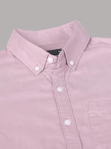 Image of Majestic Man Classic Slim Fit Solid Cotton Casual Shirt with Button-Down Collar