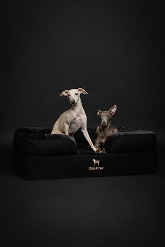 Image of NOAH & PAW Large Dog Bed, 35x25x11 Inch, Orthopedic Dog Beds, Eggshell Memory Foam Infused with Cooling Gel, Inner Cover, Water Resistant, Machine Washable (Denim Sofa Collection)