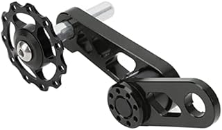 Vbestlife Single Speed Chain Tensioner, Aluminum Alloy Folding Bike Chain Stabilizer Bike Chain Tensioner for Single Speed Folding Bike(Black)