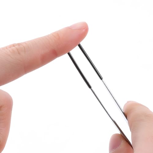 QFGasre 4 Teiliges Pinzetten Set Präzisionspinzette Antistatisch Edelstahl Pinzetten Set mit Gummispitzen Beschichtete flach gebogene Pinzette für Bastelarbeiten Stempel Labor Perlen Schmuckwerkzeuge