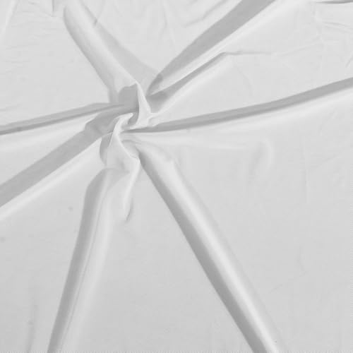 Image of Manyshofu White Mesh Fabric by The Yard 4-Way Stretch Fabric(60" Wide), 1 Yard Nylon Spandex Power Mesh Netting Fabrics Lightweight & Breathable Sheer Material for Swimsuit Dress Sewing Costume