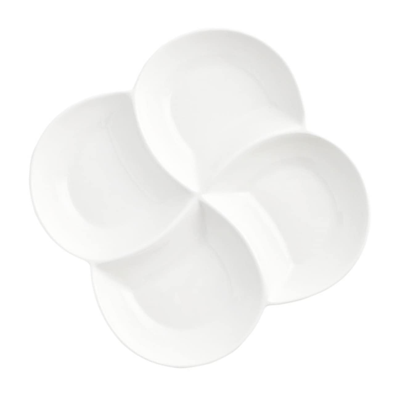 NOLITOY Assiette Blanche en Céramique à 4 Compartiments, Surface Lisse Facile à Nettoyer, pour Cantine et Usage en Entreprise