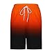 Cambkatl Men's Fashion Gradient Swim Trunks with Compression Liner, 2025 Summer Beach Board Shorts Quick Dry Bathing Suits