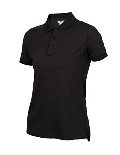 LA Police Gear Women's Anti Wrinkle Soft Operator Tactical Polo Shirt-Black-S