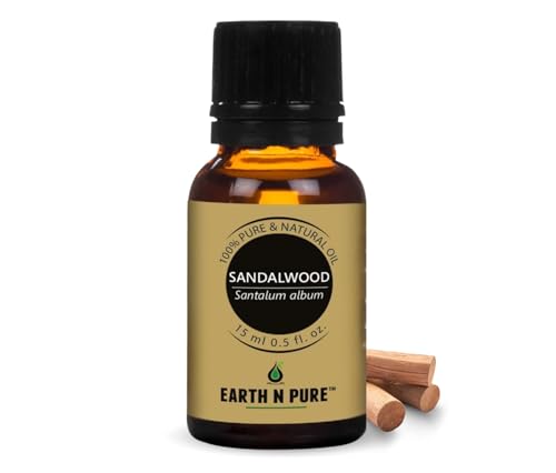 Image of Earth N Pure Sandalwood Essential Oil | 100% Pure & Natural | Steam Distilled | For Relaxation, Skin Nourishment & Meditation | 15ml