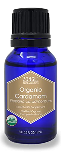 Zongle Usda Certified Organic Cardamom Oil, Safe To Ingest, Elettaria Cardamomum, 15 Ml #TOP27