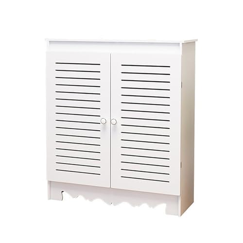 Cubre radiador de 50 cm mueble auxiliar moderno con estante horizontal blanco