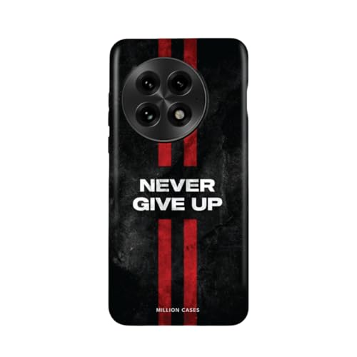 Image of MILLION CASES Back Cover Case for OnePlus 12 Scratch Resistant Anti-Slip Polycarbonate Shockproof Protective Durable Never Give Up Crystal Case for Men & Boys