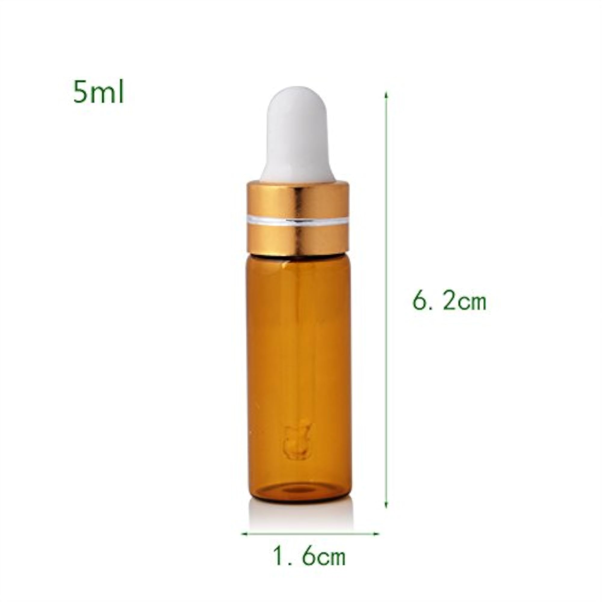 5ml Mini Amber Refillable Glass Essential Oil Bottles, 15 Pack