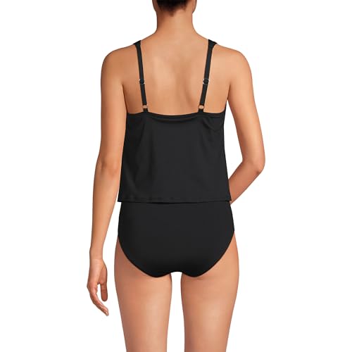 Lands' End Women's Chlorine Resistant V Neck One Piece Fauxkini Swimsuit2