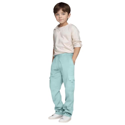 Cargo Sweatpants for Teen Boys Casual Elastic Waist Drawstring Sweat Pants Teens Active Workout Joggers with Pockets