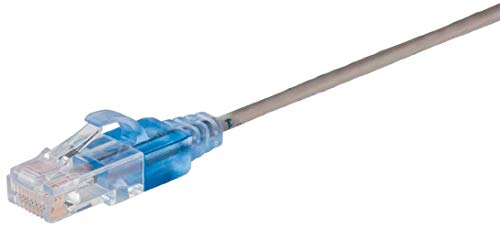 Image of Monoprice Cat6A 25ft Gray 10-Pk Patch Cable UTP 30AWG 10G Pure Bare Copper Snagless RJ45 SlimRun Series Ethernet Cable