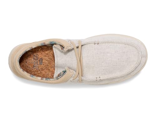Sanuk Shaka Lite Loafers for Women | Womens Shoes | Slip On Shoes for Women | Comfort Foam Footbed, Cream, 9