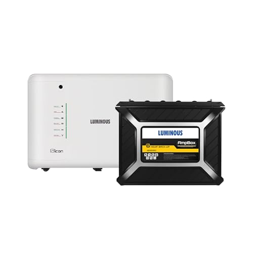 Image of Luminous Inverter & Battery Combo for Home, Office & Shops | iCon White 1600 Inverter with AmpBox Gel Battery | Fast Charging, 6 hr Backup, Maintenance-Free | Warranty: 36 & 60 Months
