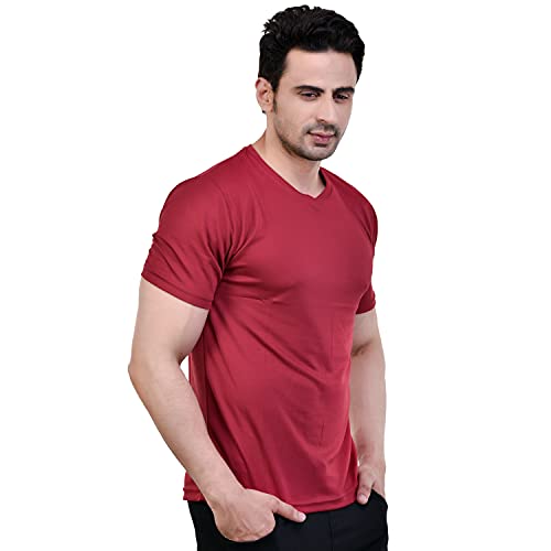 Image of Fashionbazzar4u Men's Cotton Blend Regular Fit Solid Round Neck T-Shirt
