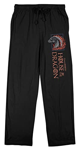 House of The Dragon Dragon Portrait Art Men's Black Sleep Pajama Pants