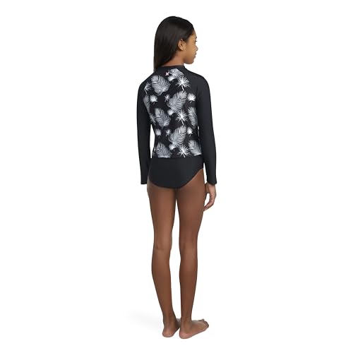 Hurley Girls' Long Sleeve Rash Guard Swimsuit4